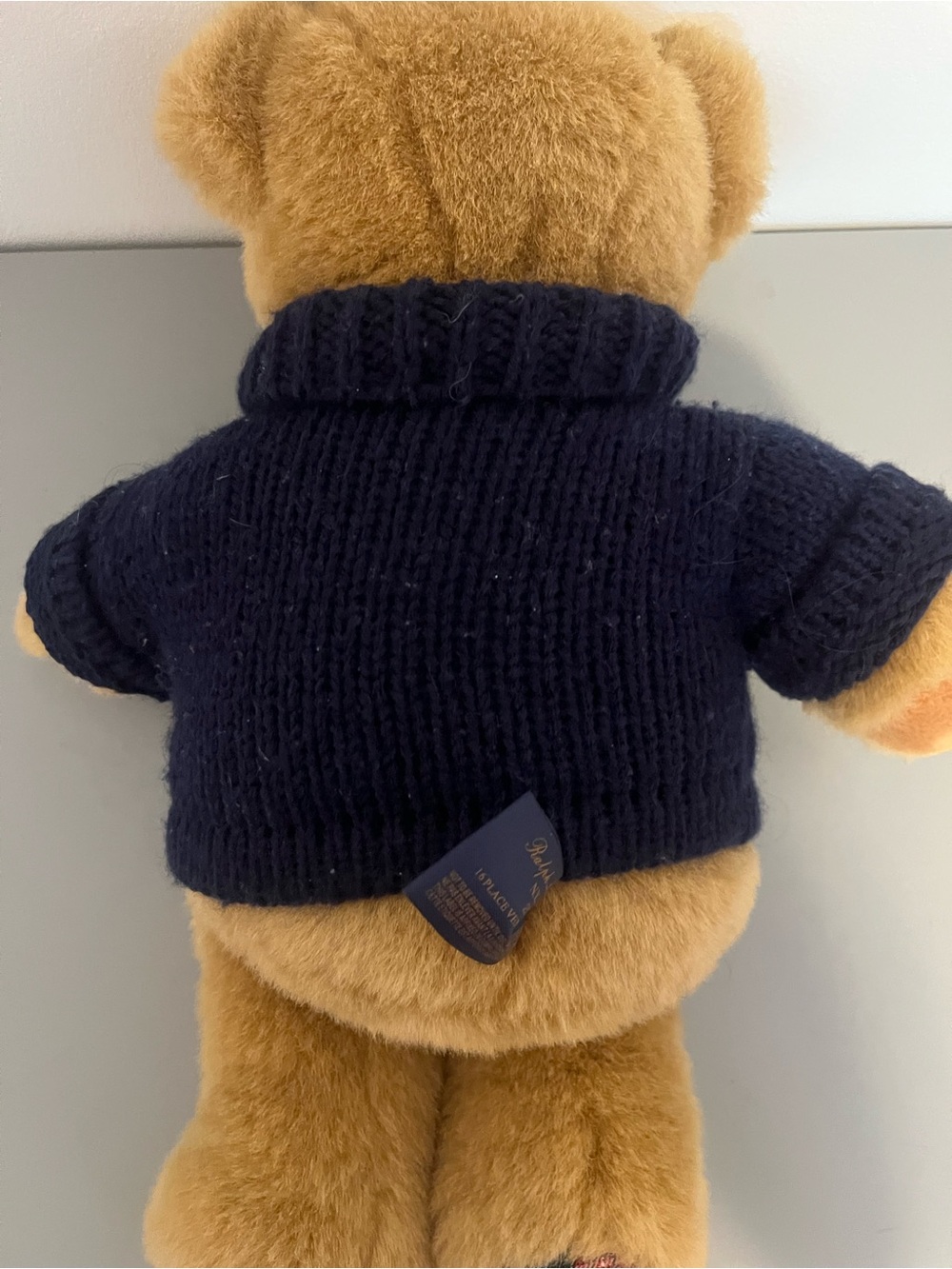 Polo Ralph Lauren 2008 teddy bear wearing blue knit sweater - Picture 6 of 8